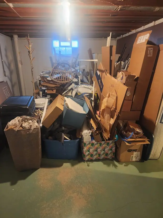 Roll-off dumpster container at job site for 2 Yard Dumpster Rental in Oakdale